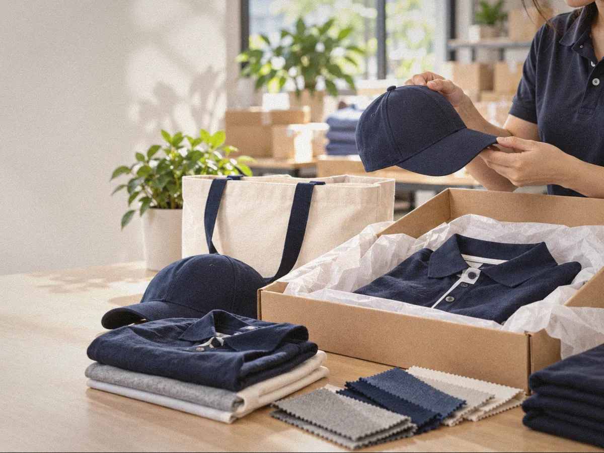 Illustrative image: packing and checking finished apparel and accessories
